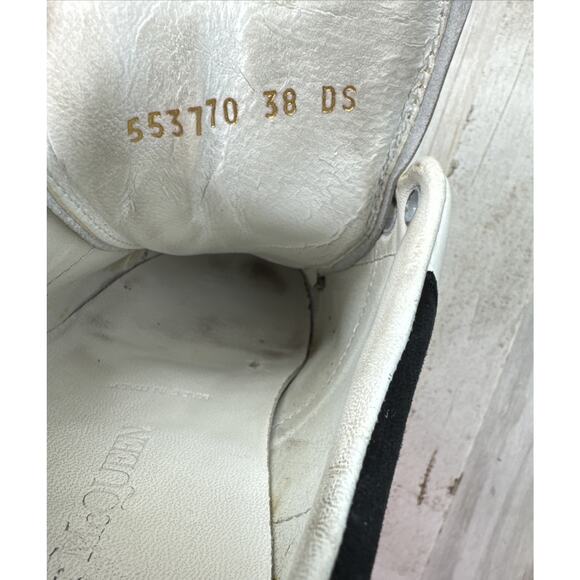 Alexander McQueen Women's Oversized Sneakers Sz 38 US 8 White/Black 553770 - Picture 10 of 14